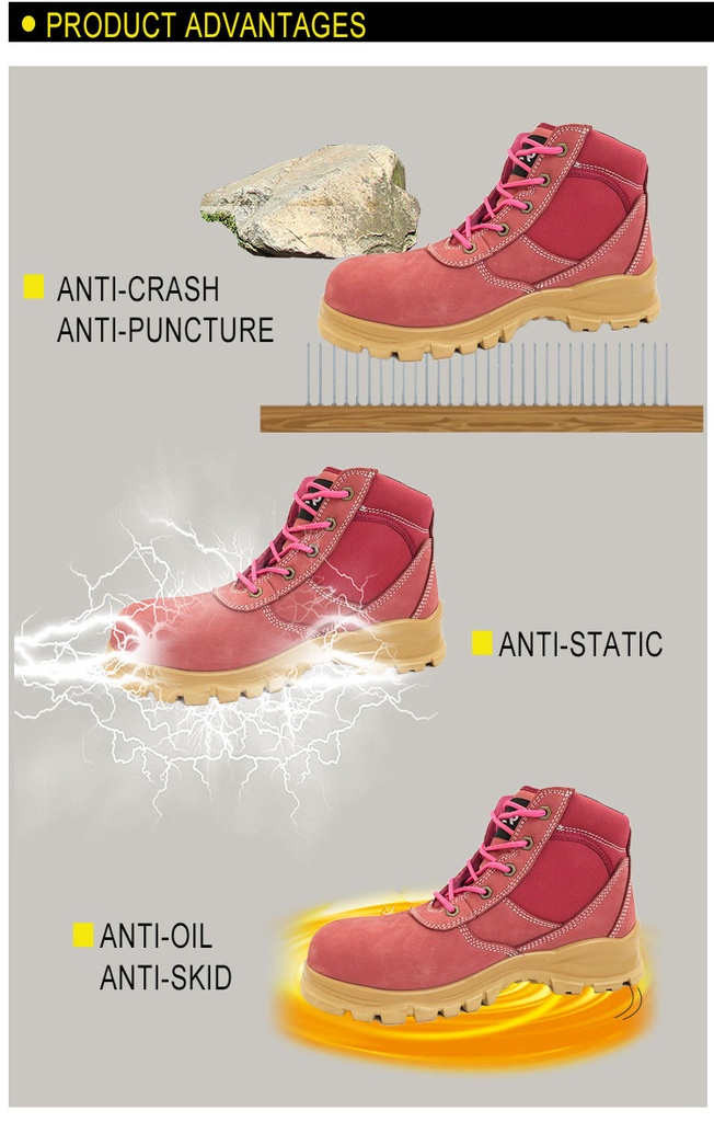 Casual Nubuck Leather Construction Work Boots