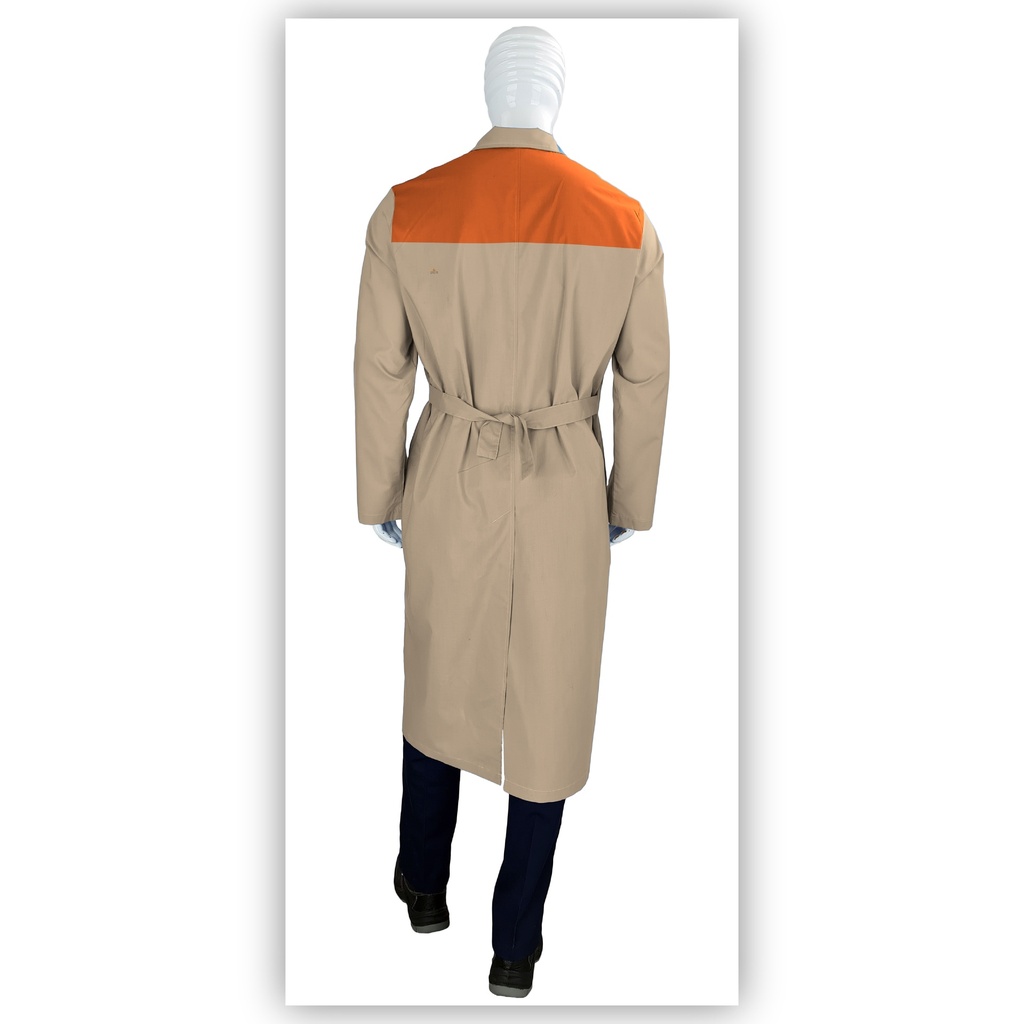 Удлиненный облегченный лабораторный халат с контрастной кокеткой LabCoat ProLight GI-0