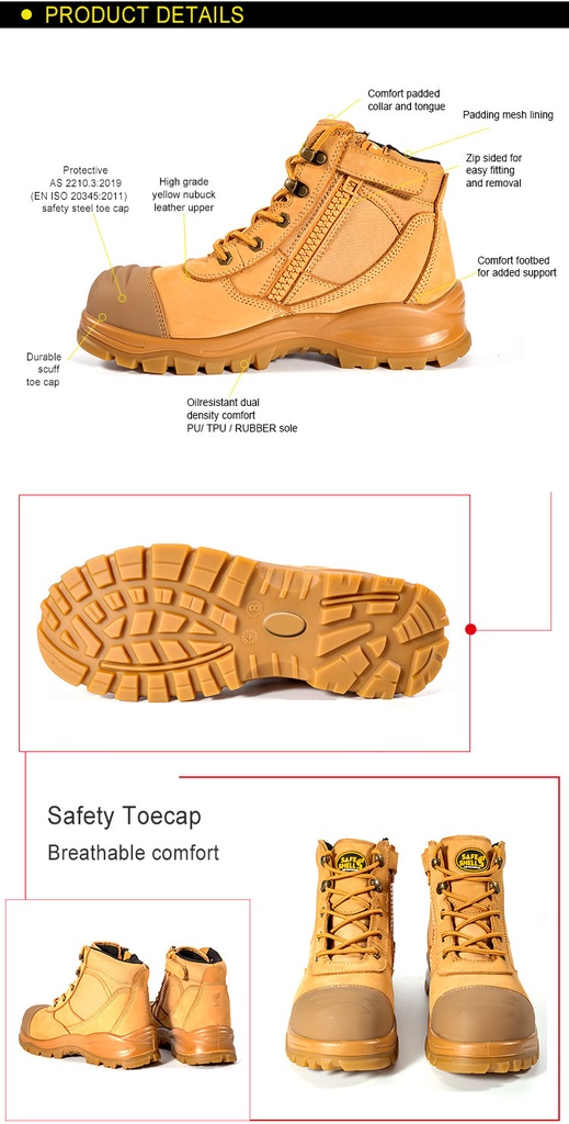 Casual Nubuck Leather Construction Work Boots 
